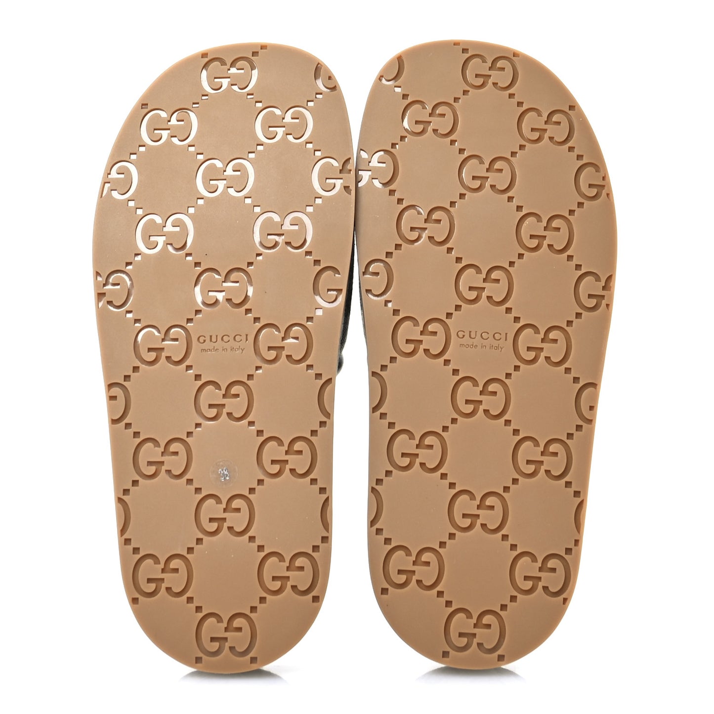 Original GG Canvas Monogram Womens GG Platform Sandals 38 Beige Dark Brown