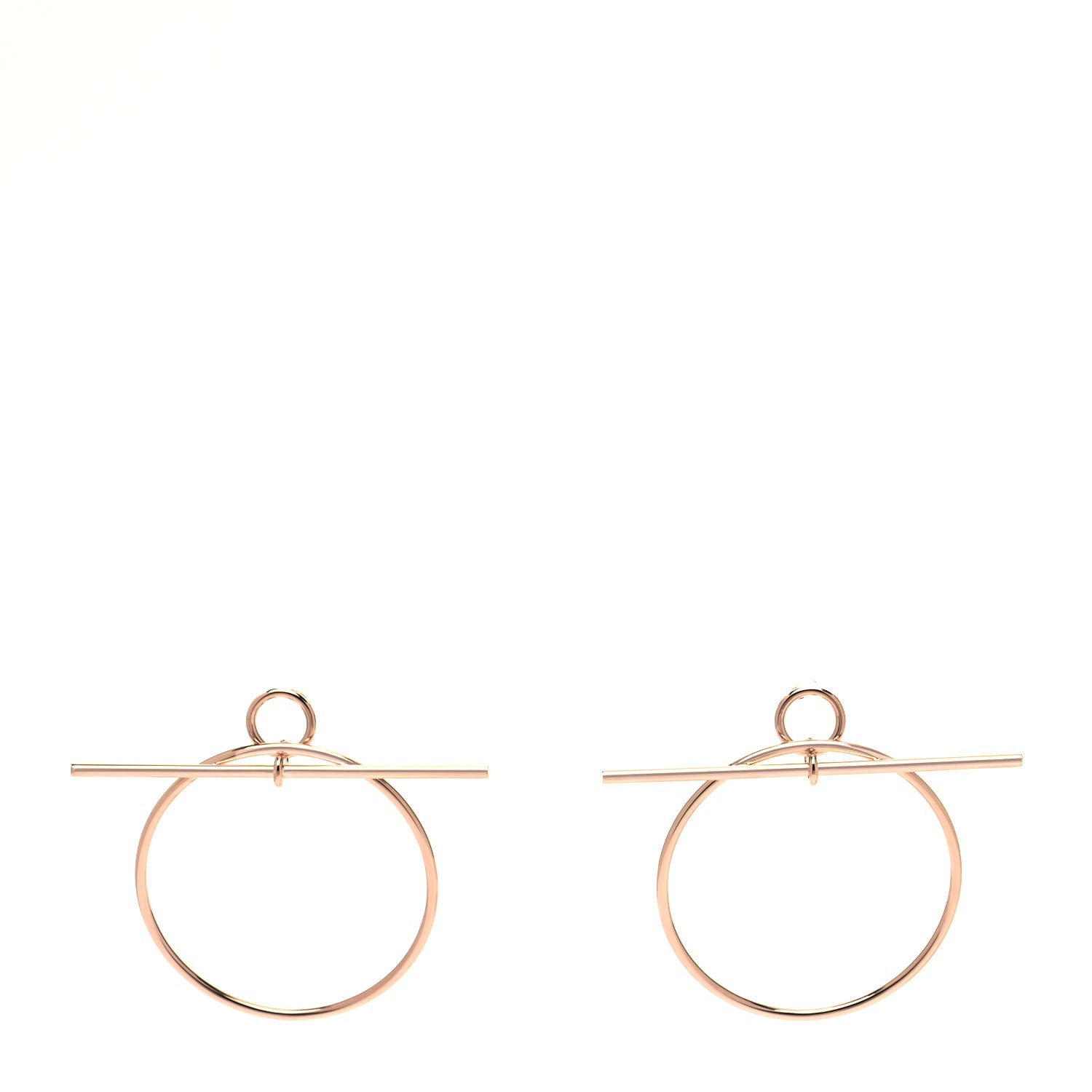 Hermes 18K Rose Gold MM Loop Earrings 1 of 6