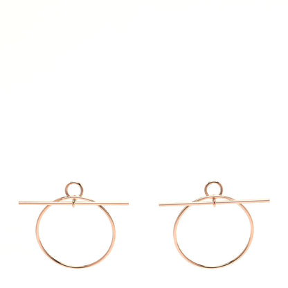 Hermes 18K Rose Gold MM Loop Earrings 1 of 6