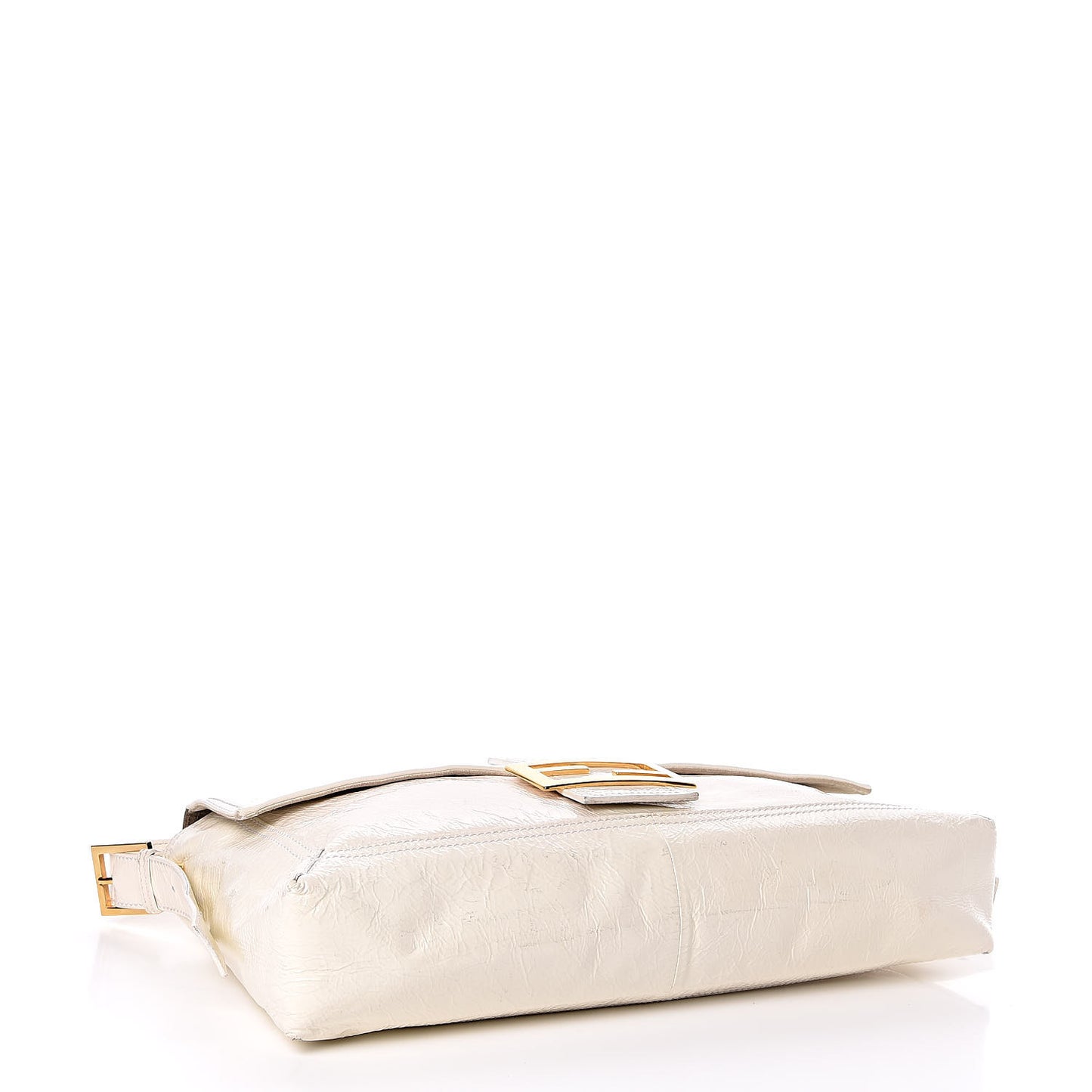 Vitello Naplak Large Convertible Baguette White