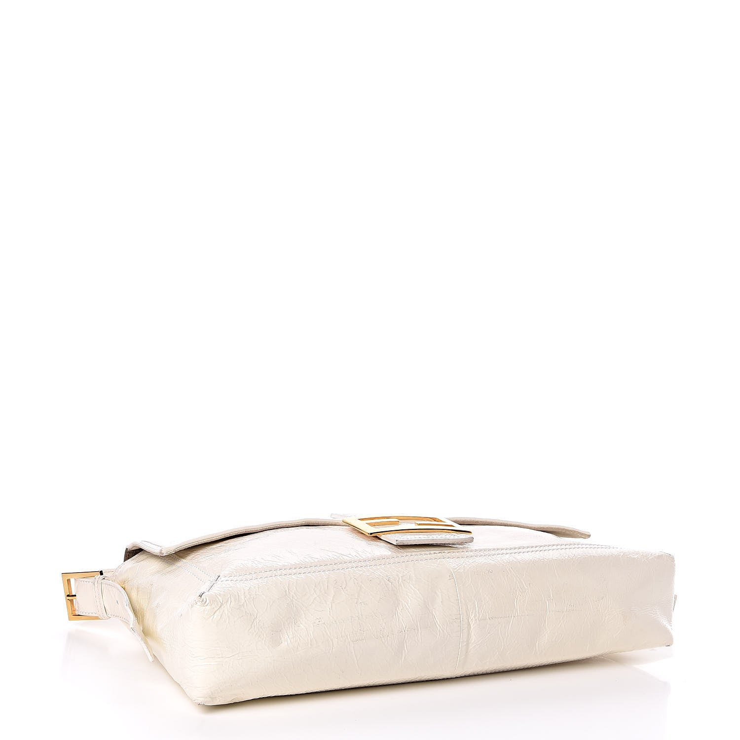 Fendi Vitello Naplak Large Convertible Baguette White 4 of 16