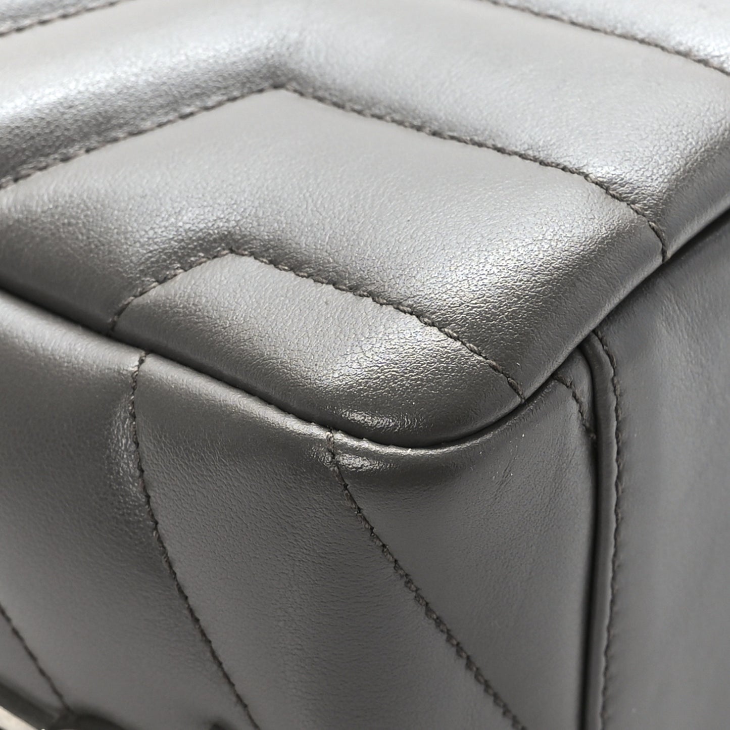 Calfskin Y Quilted Monogram Small Loulou Bowling Bag Earth