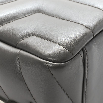 Saint Laurent Calfskin Y Quilted Monogram Small Loulou Bowling Bag Earth 9 of 10