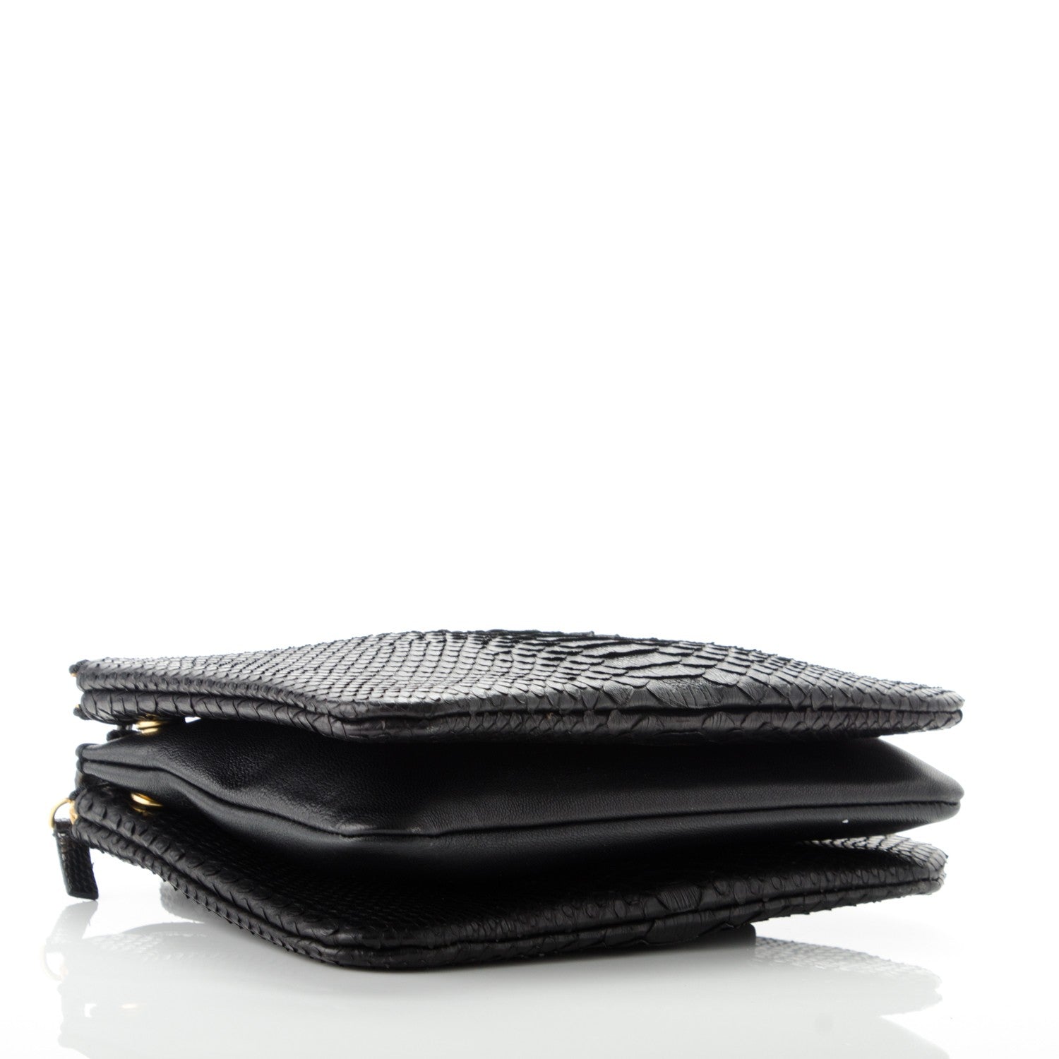 Celine Python Small Trio Crossbody Bag Black 4 of 7