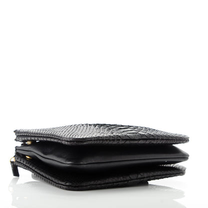 Celine Python Small Trio Crossbody Bag Black 4 of 7