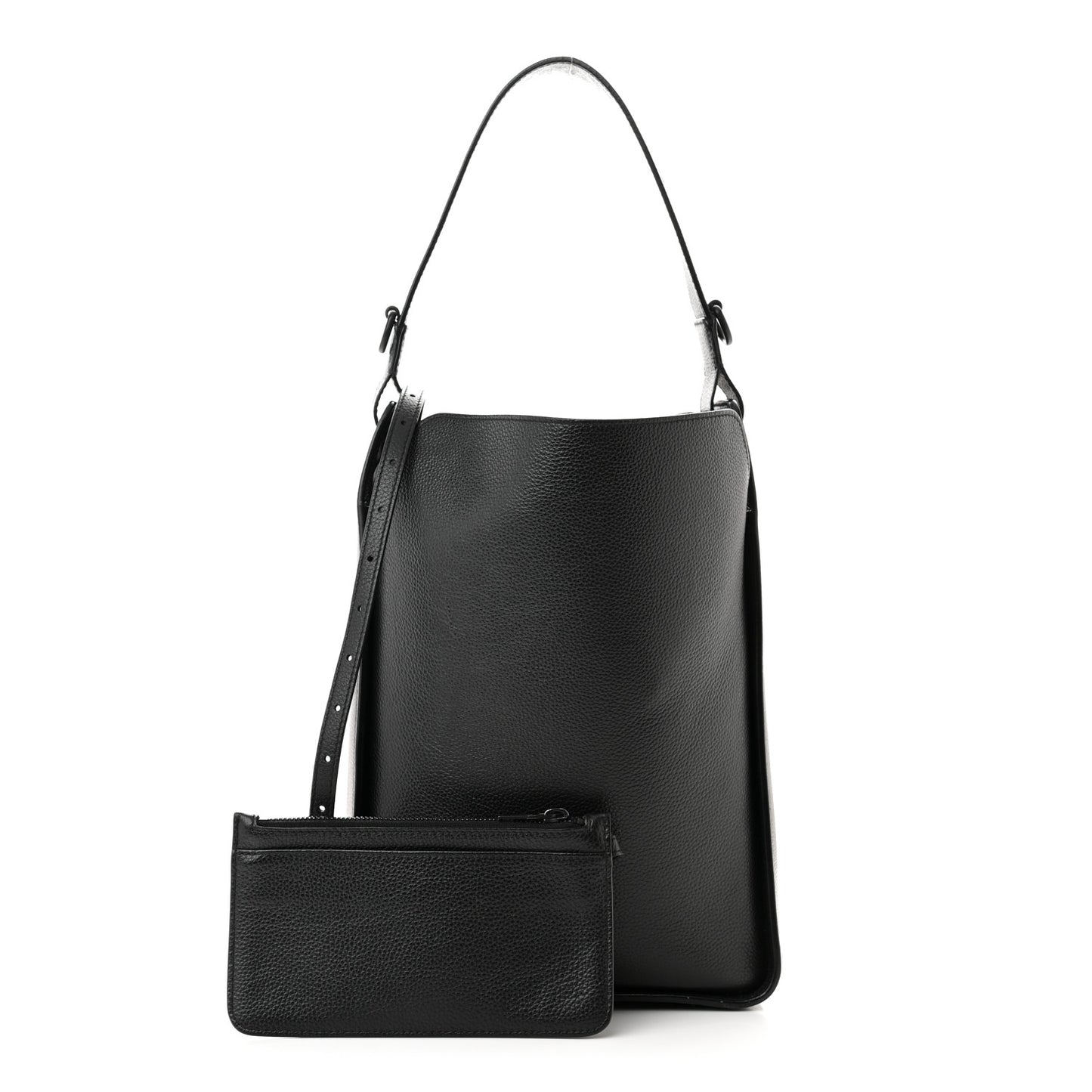 Calfskin Logo Embossed Small Tool 2.0 North-South Tote Black