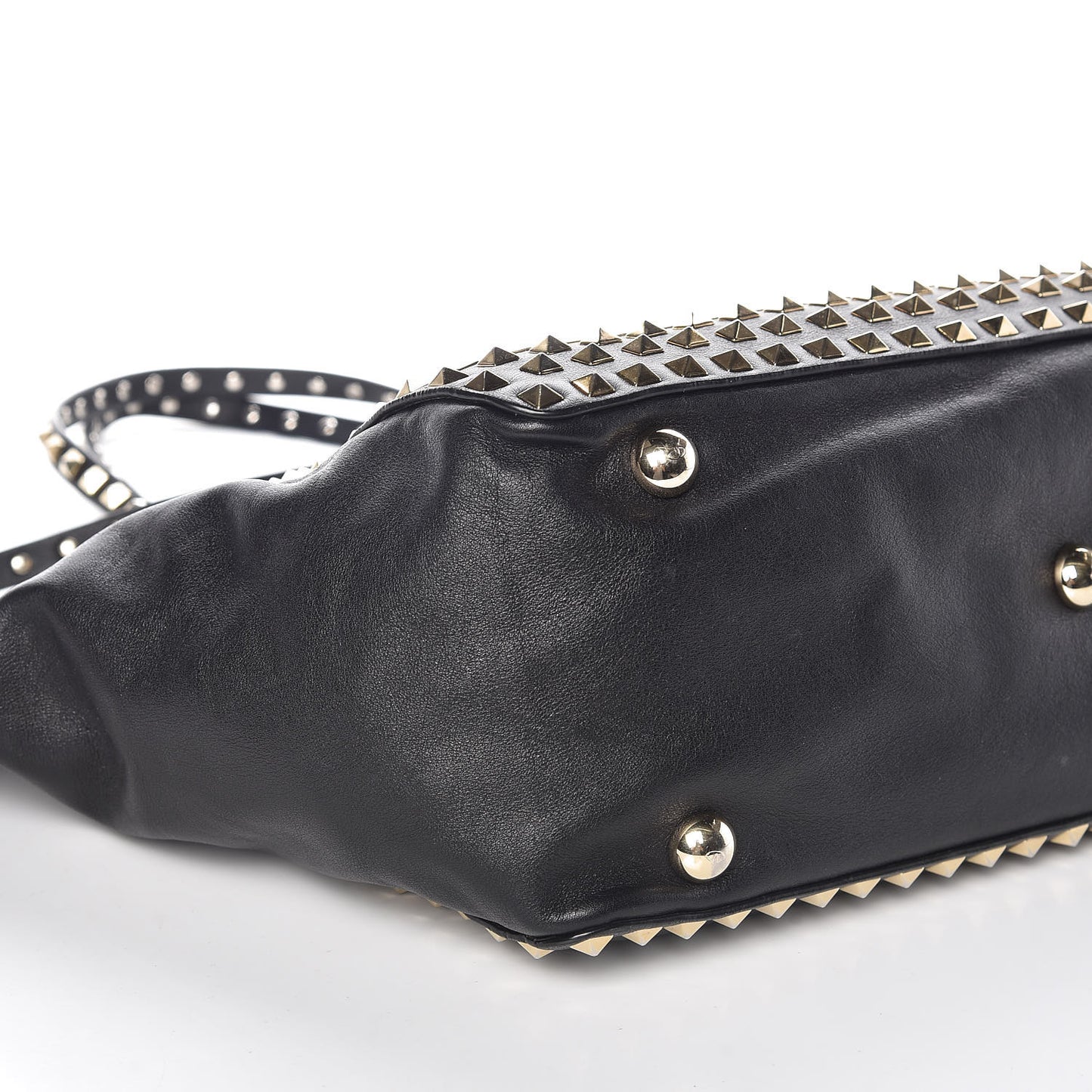 Vitello Medium Rockstud All Over Tote Black