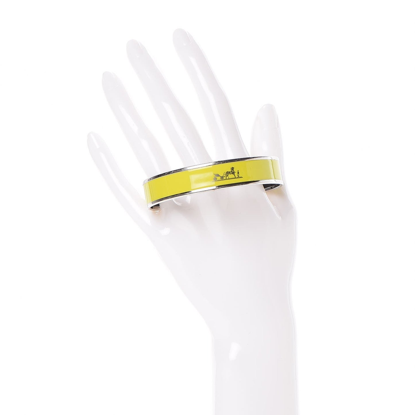 Enamel Printed Medium Caleche Bracelet 65 Lime
