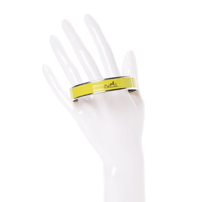 Hermes Enamel Printed Medium Caleche Bracelet 65 Lime 2 of 5