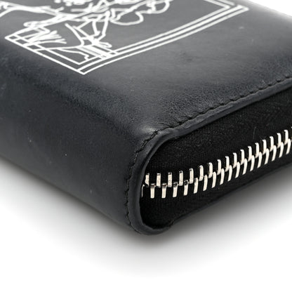 Givenchy Calfskin Iconic Bambi Print Mini Zip Wallet Black White 9 of 10