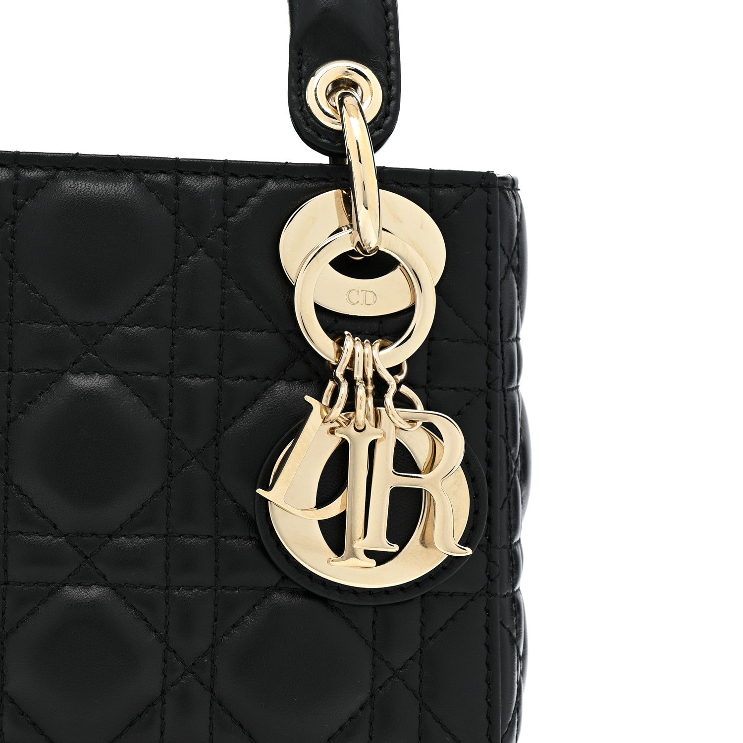Christian Dior Lambskin Cannage Mini Lady Dior Black 8 of 13