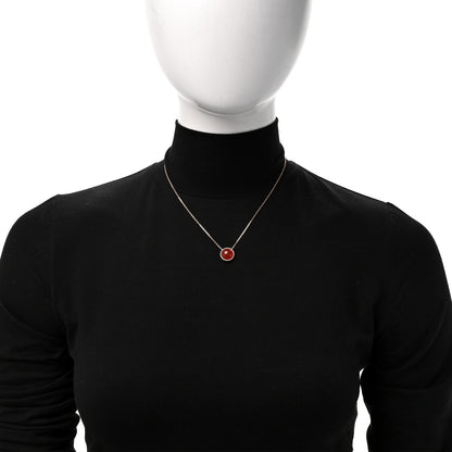 Van Cleef & Arpels 18K Rose Gold Carnelian Perlee Couleurs Pendant Necklace 2 of 6