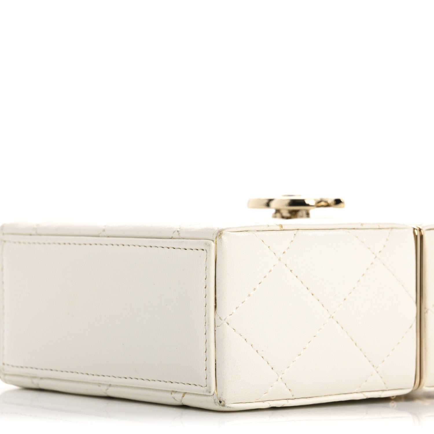 Chanel Lambskin Quilted Small Box With Chain White 10 of 16