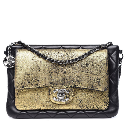 Chanel Lambskin Mineral Nights Wristlet Gold Black 1 of 11