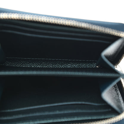 Louis Vuitton Calfskin Debossed Monogram Zippy Coin Purse Blue 5 of 6