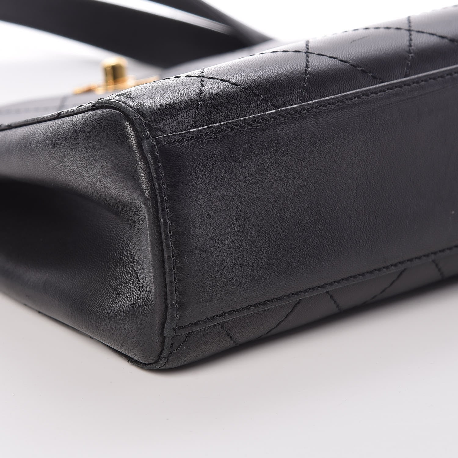 Chanel Lambskin Stitched Shoulder Bag Black 9 of 10