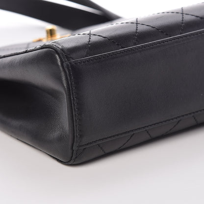 Chanel Lambskin Stitched Shoulder Bag Black 9 of 10