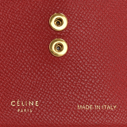 Celine Grained Shiny Calfskin Accordion Card Holder Coquelicot 6 of 8