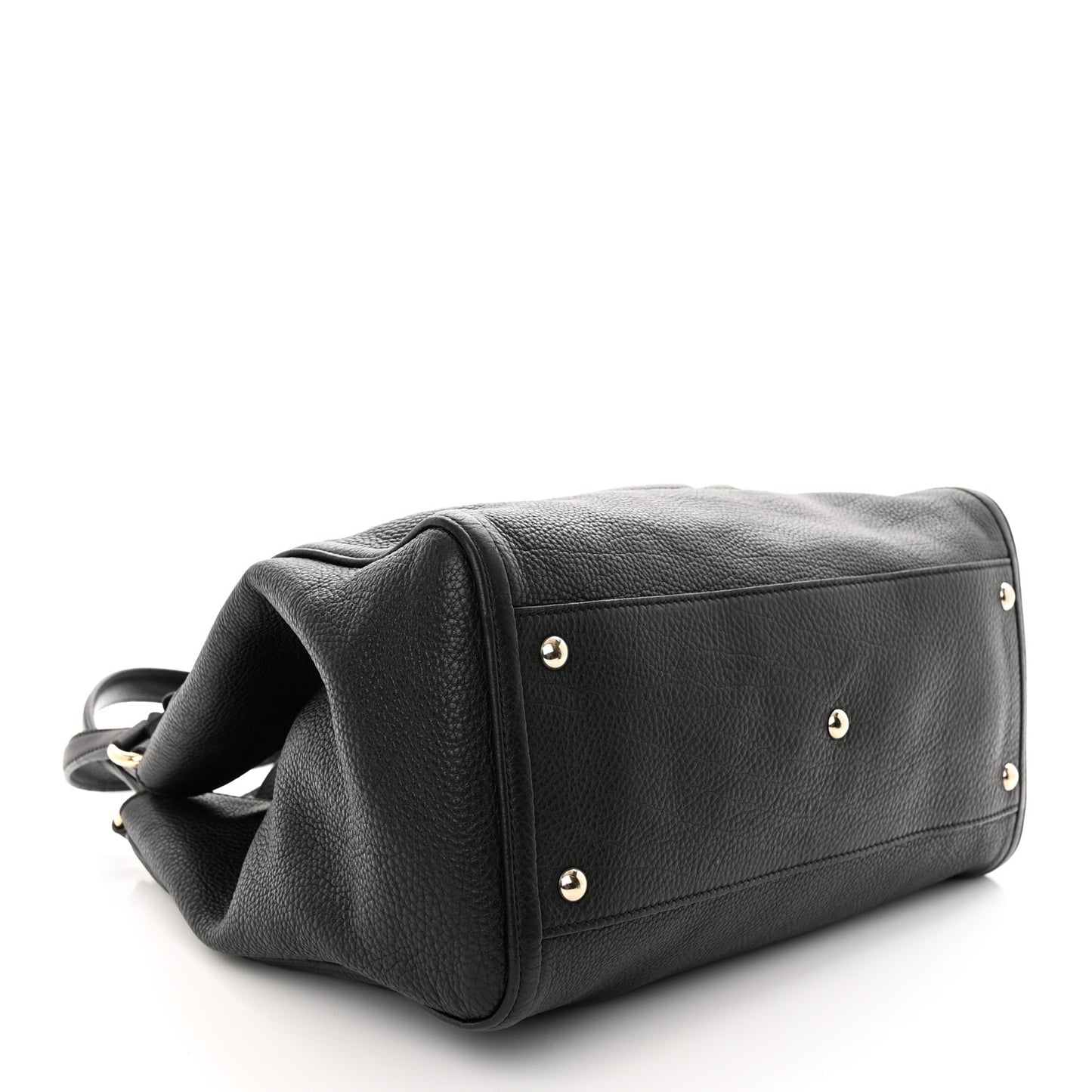 Pebbled Calfskin Medium Soho Shoulder Bag Black