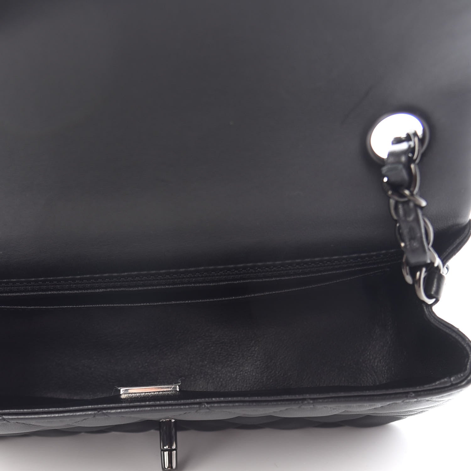 Chanel Lambskin Quilted Mini Rectangular Flap So Black 4 of 8