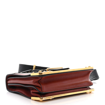 Prada City Calfskin Saffiano Cahier Bag Cotto Black 4 of 12