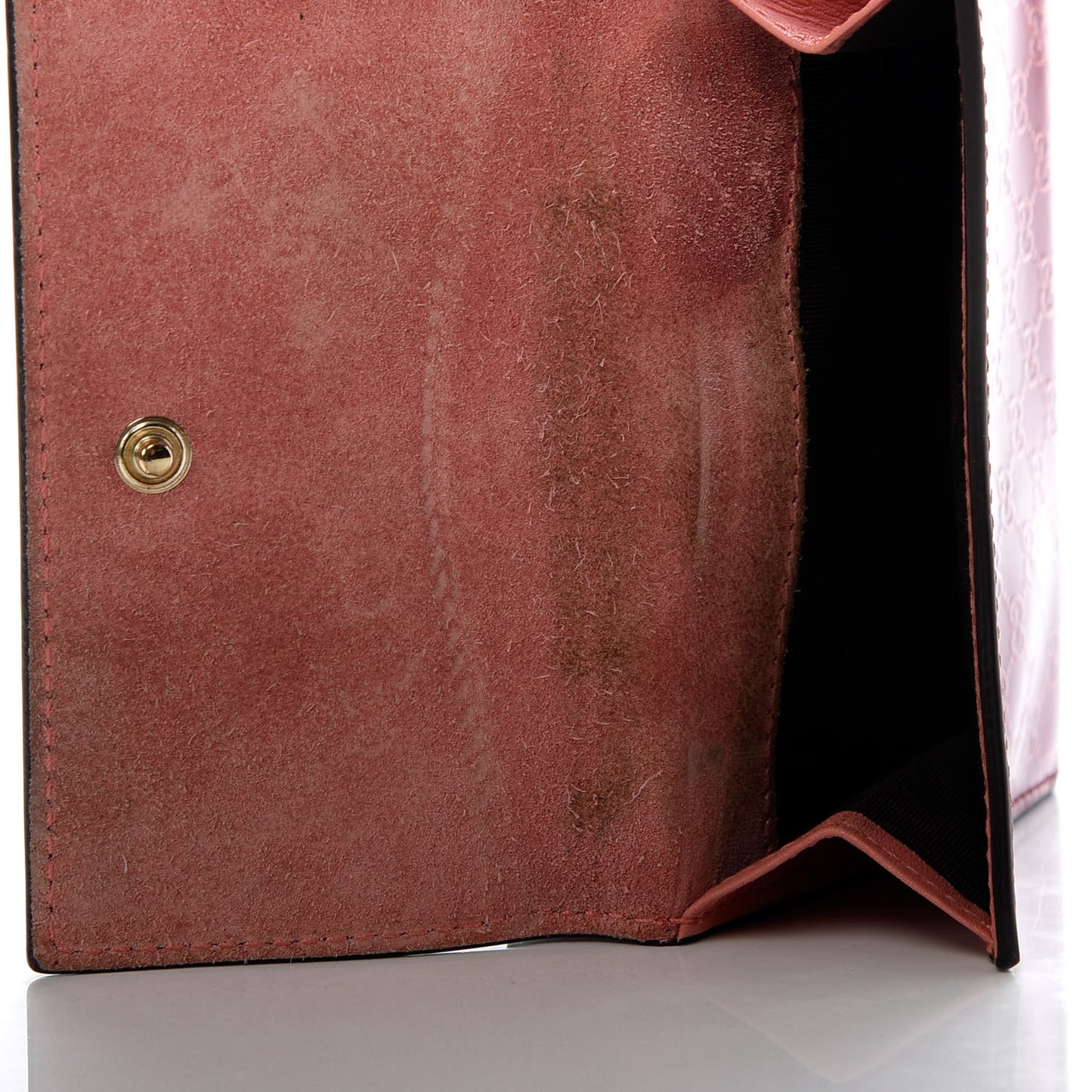 Patent Microguccissima Lovely Heart French Flap Wallet Red