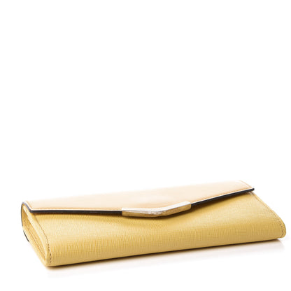 Fendi Vitello Elite Flamingo 2Jours Continental Wallet Giallo Alchemy 3 of 9