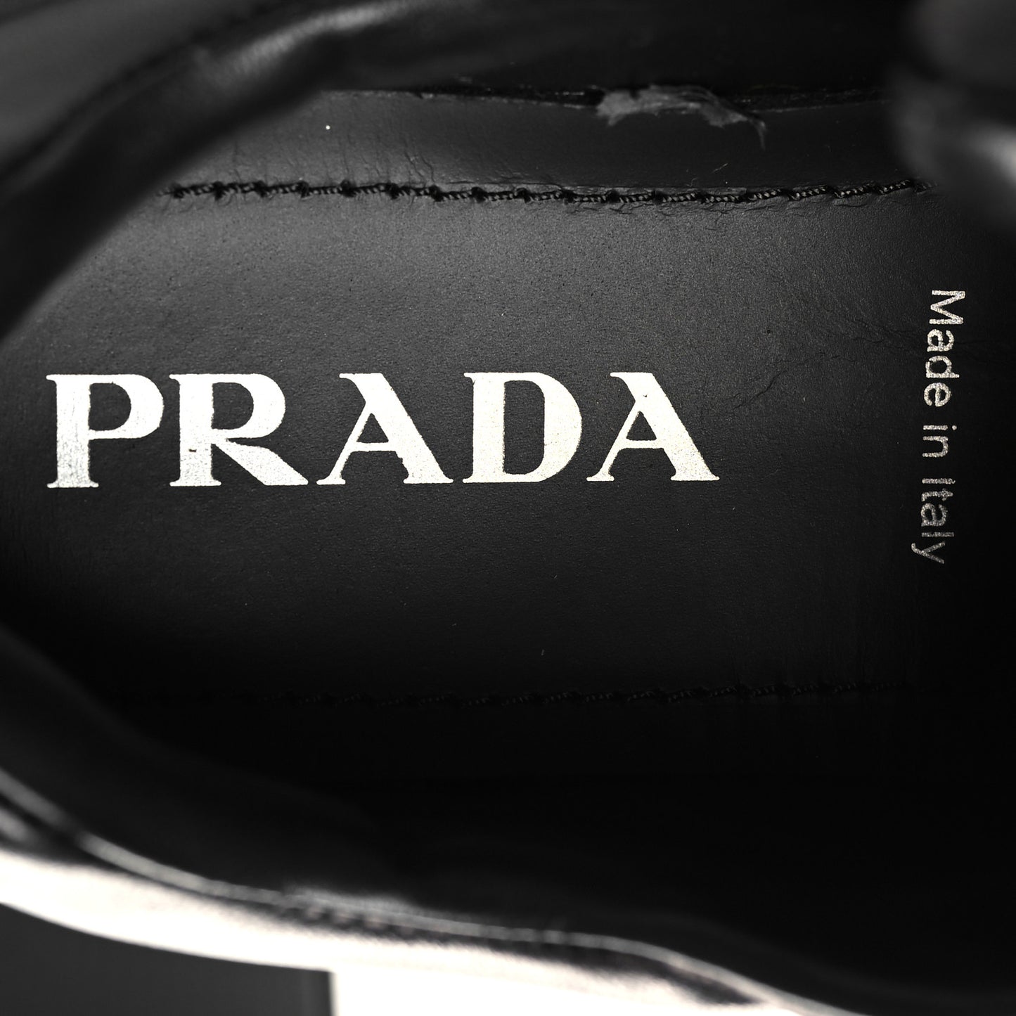 Nappa Soft Metal Triangle Logo Womens Padded 30mm Sneakers 36.5 Black