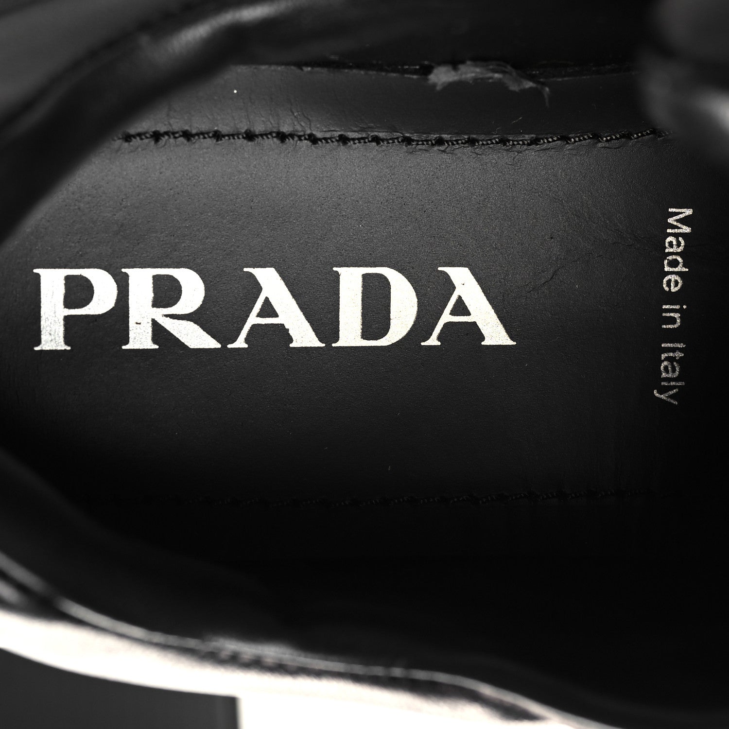Prada Nappa Soft Metal Triangle Logo Womens Padded 30mm Sneakers 36.5 Black 8 of 9