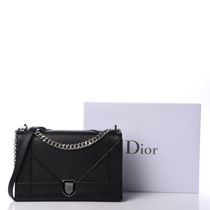 Christian Dior Grained Calfskin Large Diorama Flap Bag Black 11 of 11