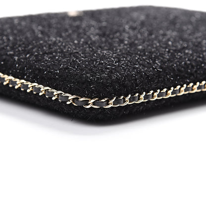 Chanel Tweed Chain Around Tablet Holder Crossbody Black 8 of 10