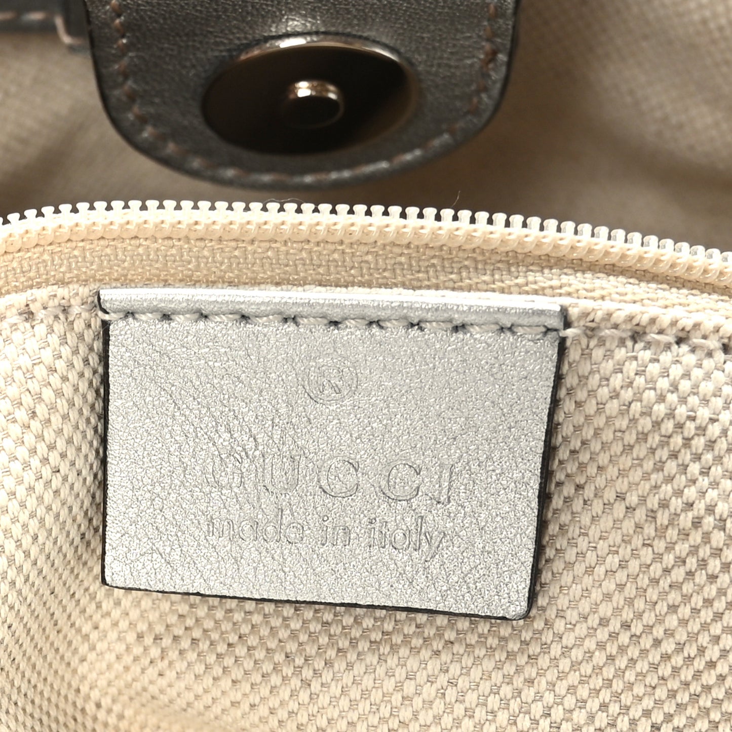 Metallic Guccissima Medium Sukey Tote Silver