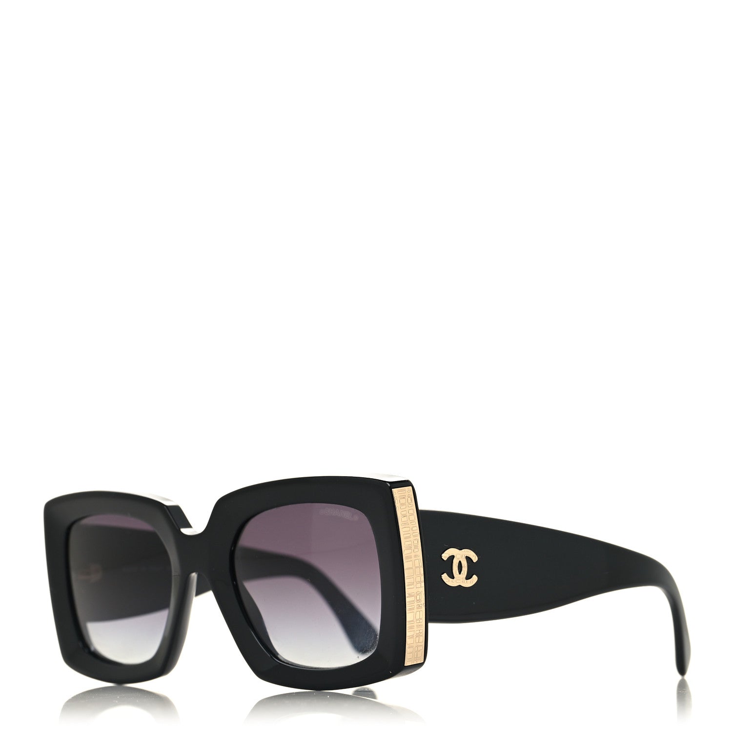Chanel Acetate Rectangle Sunglasses 5435 Black 1 of 8