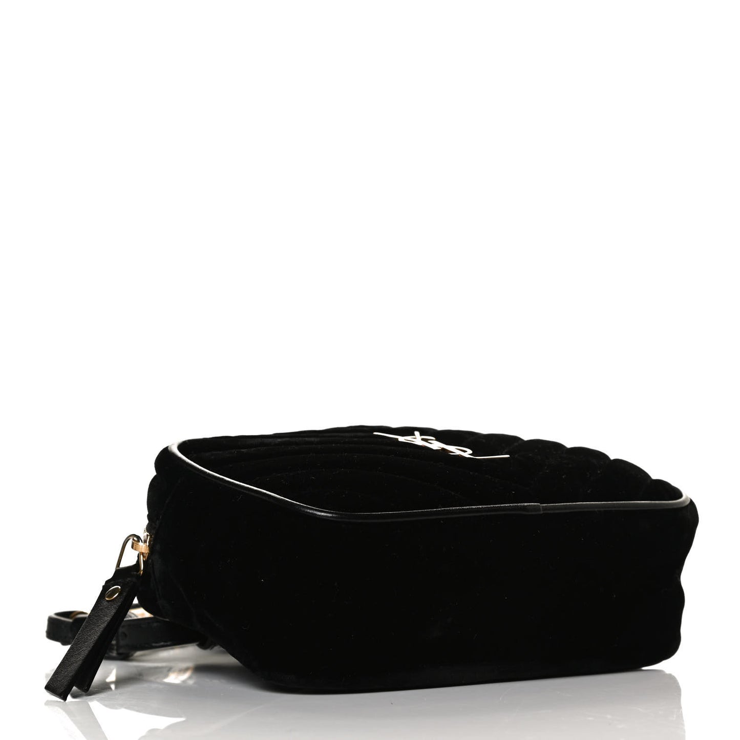 Velour Matelasse Monogram Lou Belt Bag Black