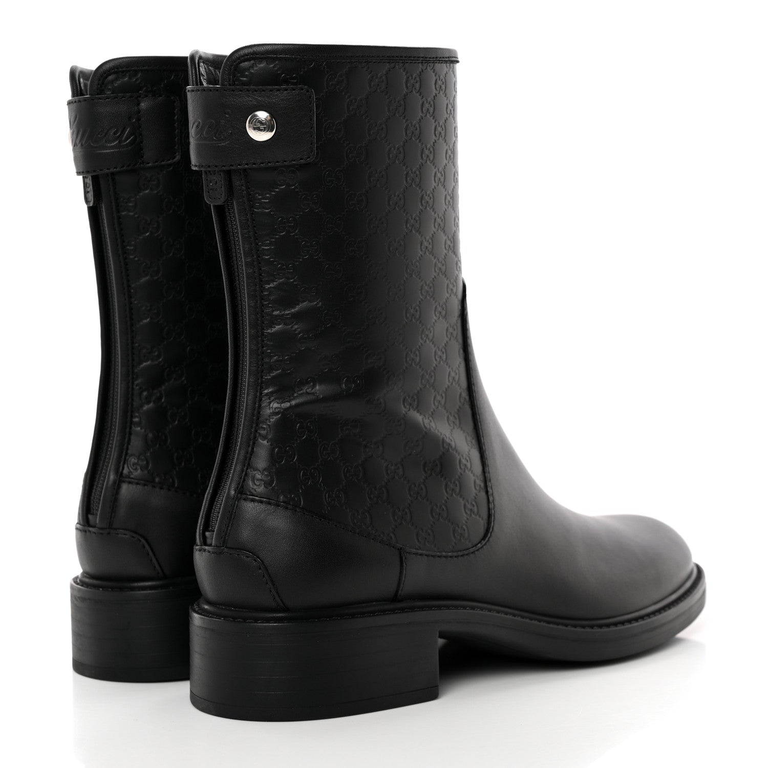 Gucci Soft Microguccissima Zip Boots 37 Black 4 of 13