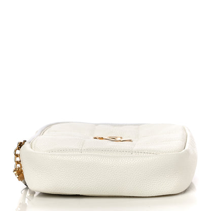 Chanel Caviar Quilted Diamond Clutch With Chain White 3 of 10