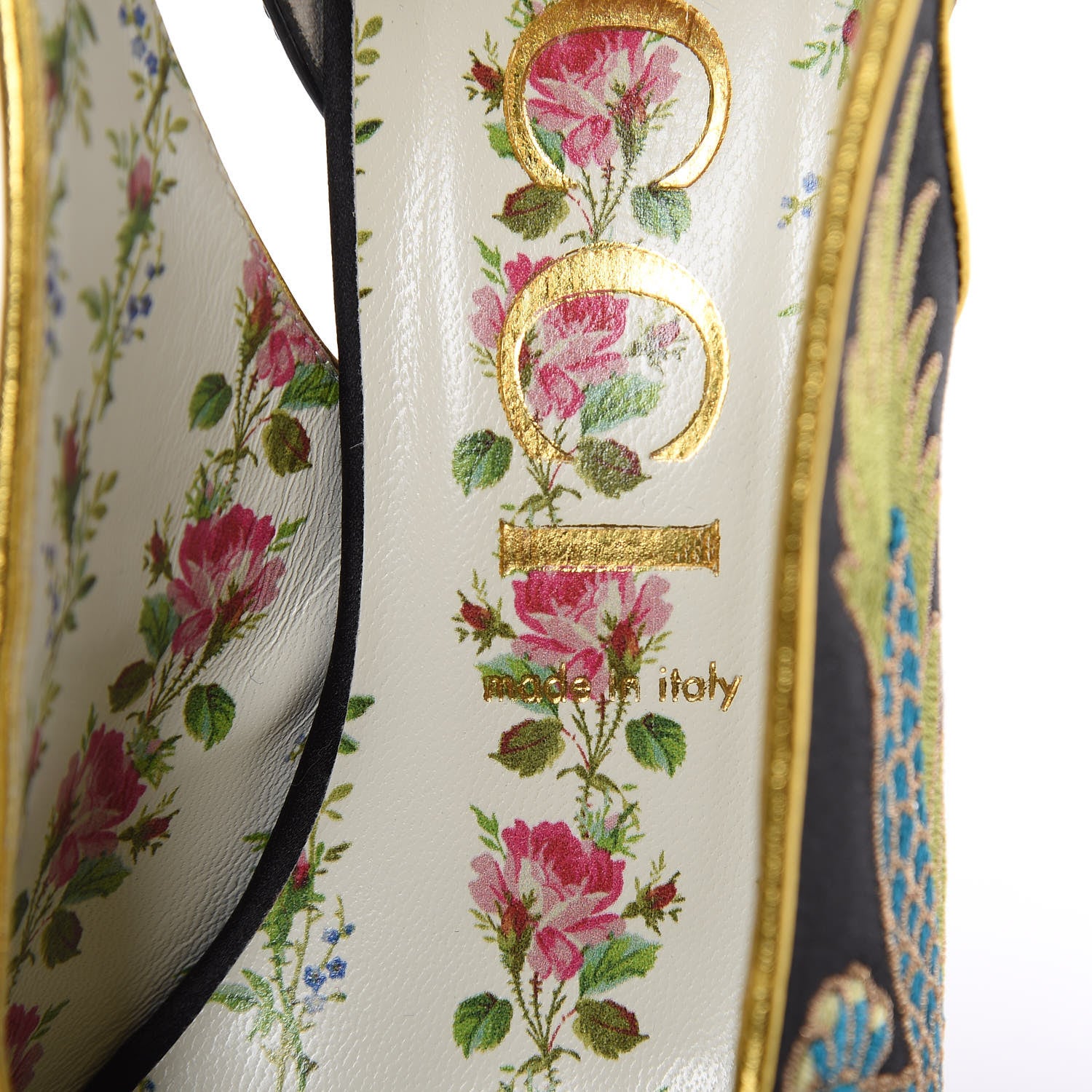 Gucci Satin Embroidered Dragon Caspar Pumps 39.5 Black 9 of 9