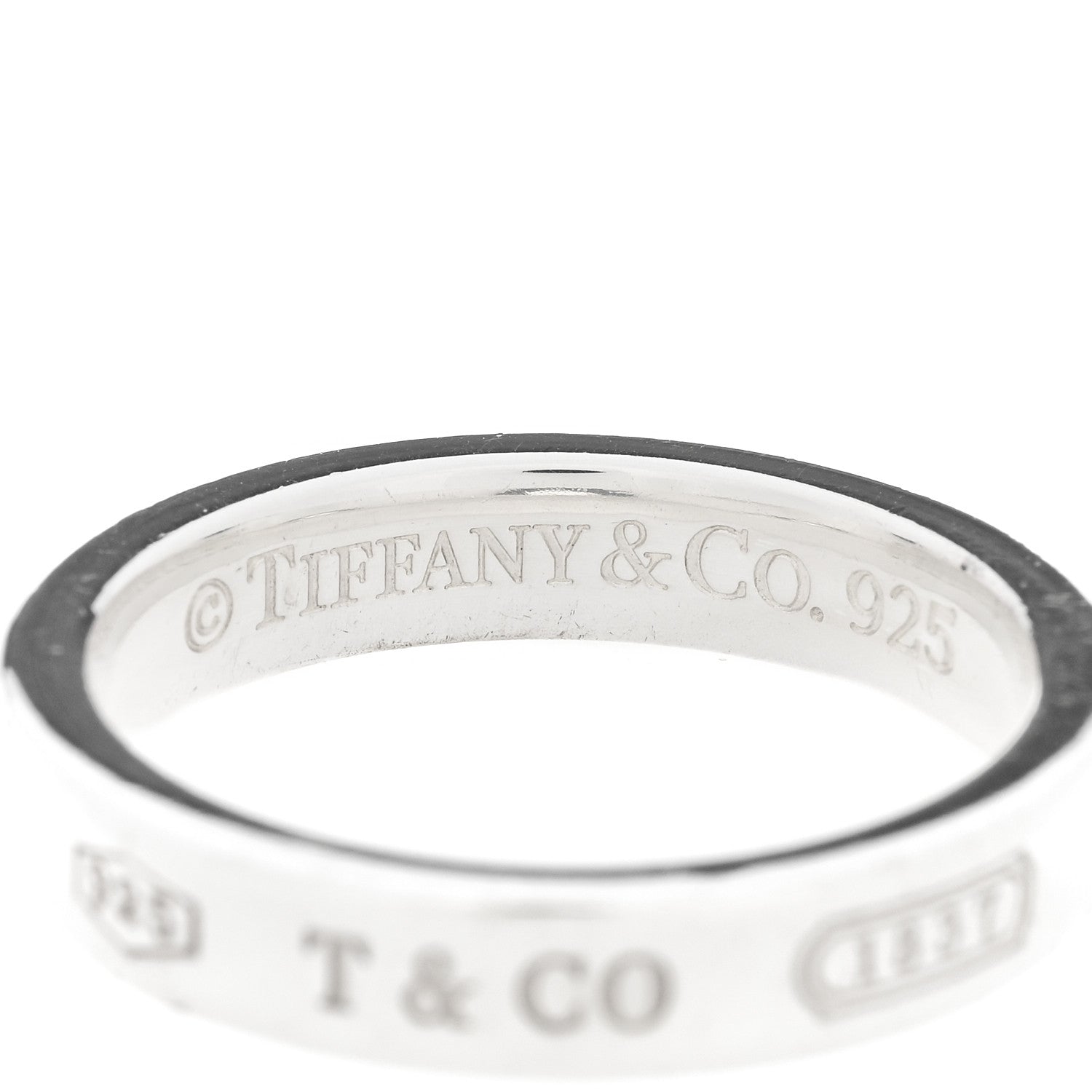 Tiffany Sterling Silver Narrow 1837 Band Ring 54 7 4 of 4