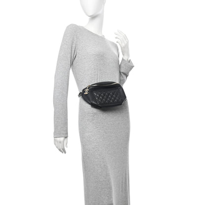 Chanel Lambskin Quilted Waist Bag Fanny Pack Black 2 of 10