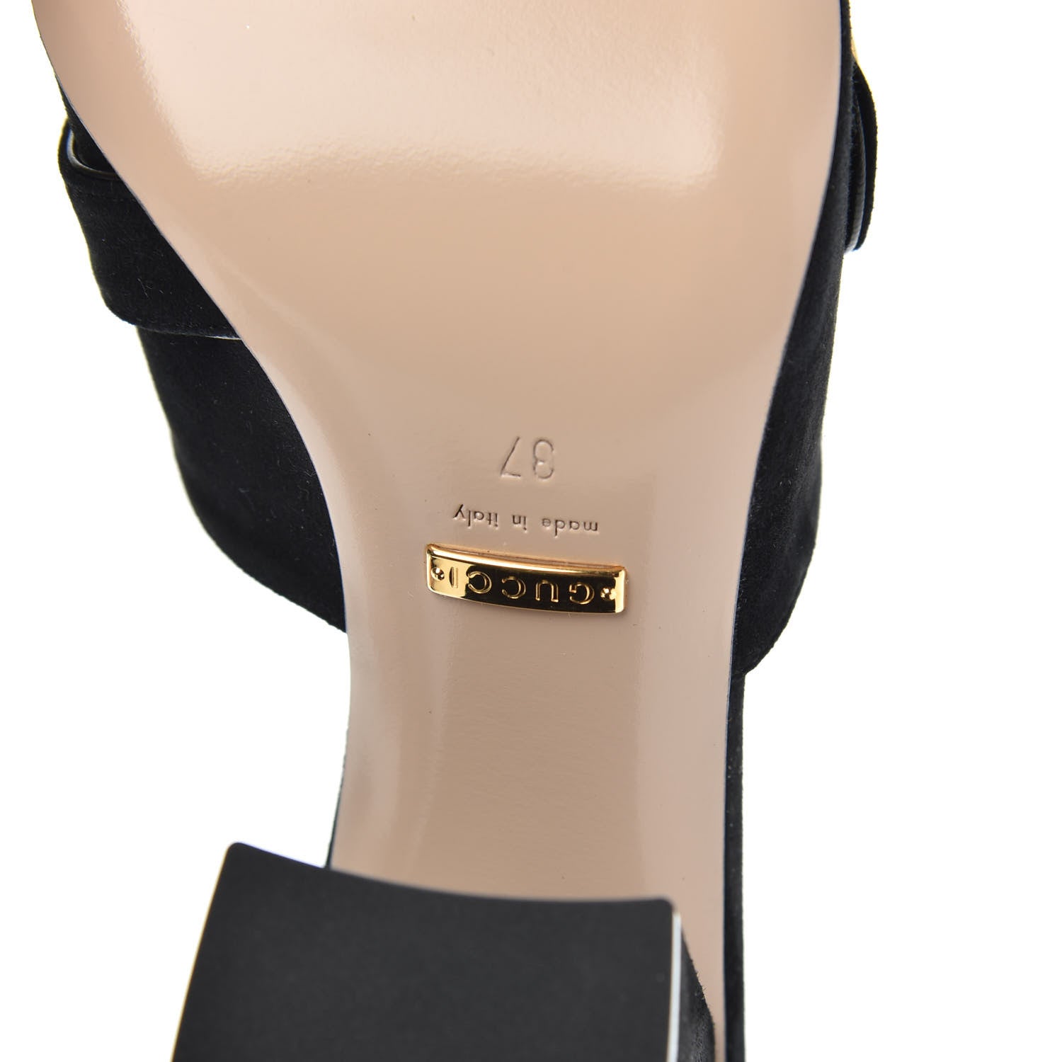 Gucci Kid Scamosciato GG Marmont Fringe 75mm Slide Sandals 37 Black 7 of 8