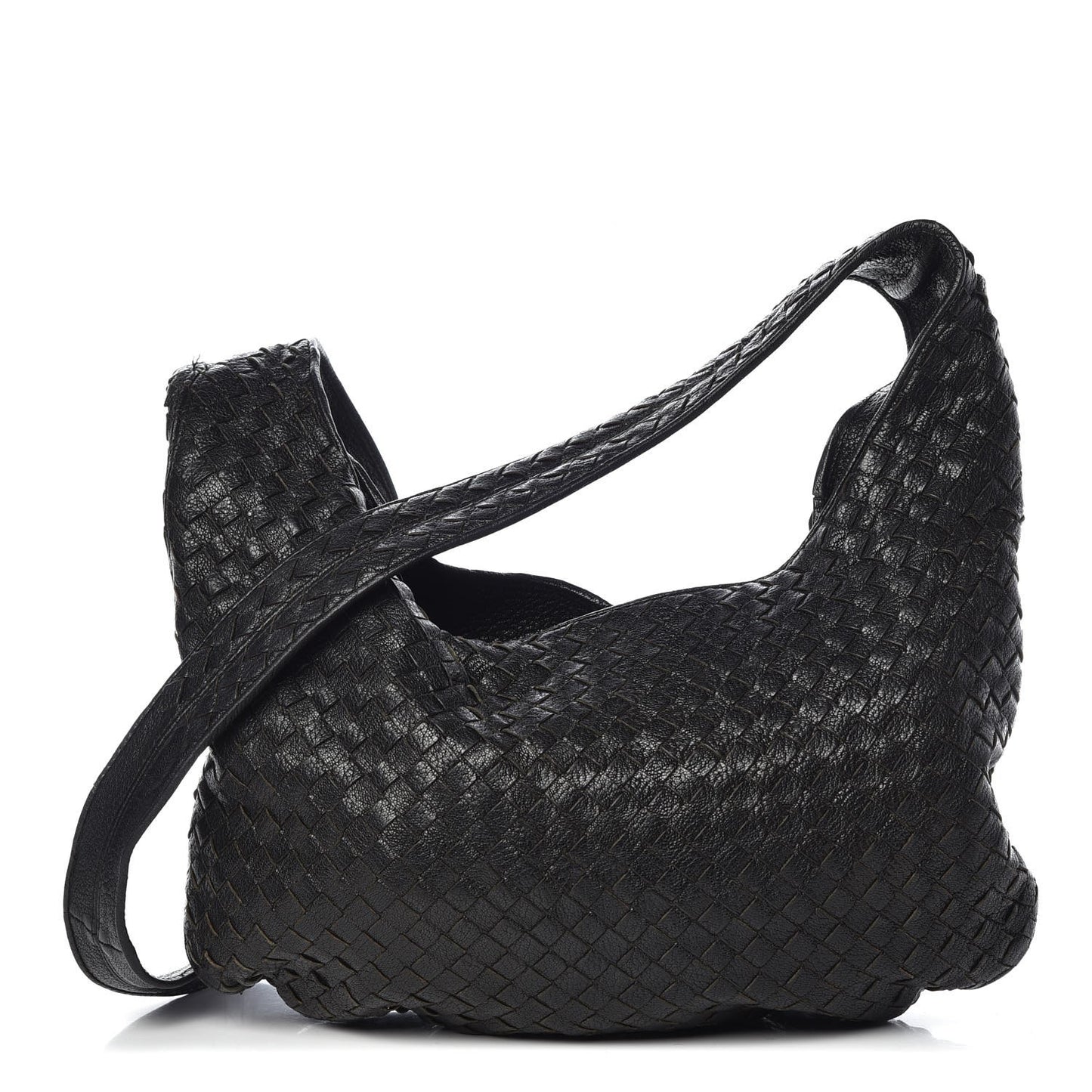 Nappa Intrecciato Shoulder Bag Black