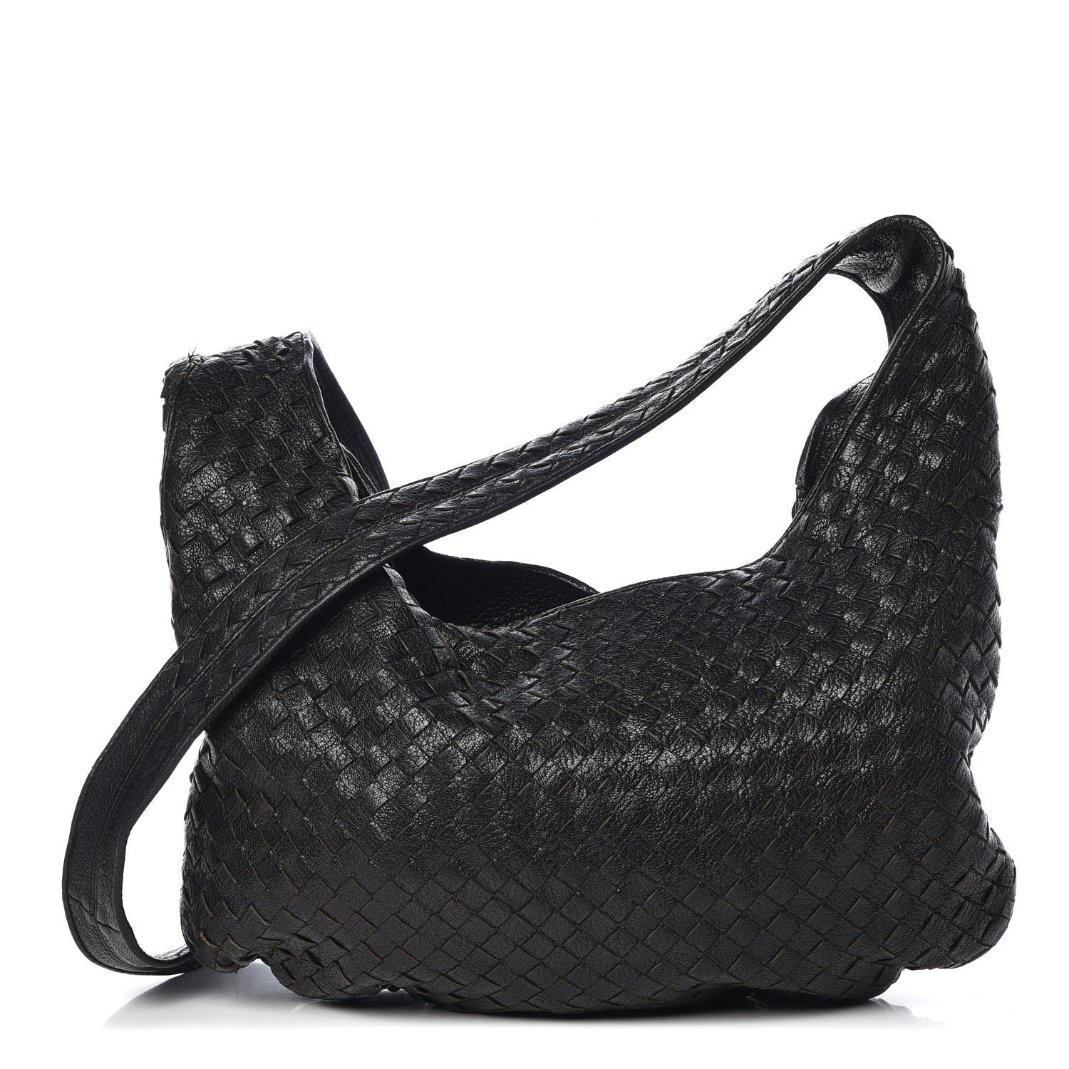 Bottega Veneta Nappa Intrecciato Shoulder Bag Black 1 of 17