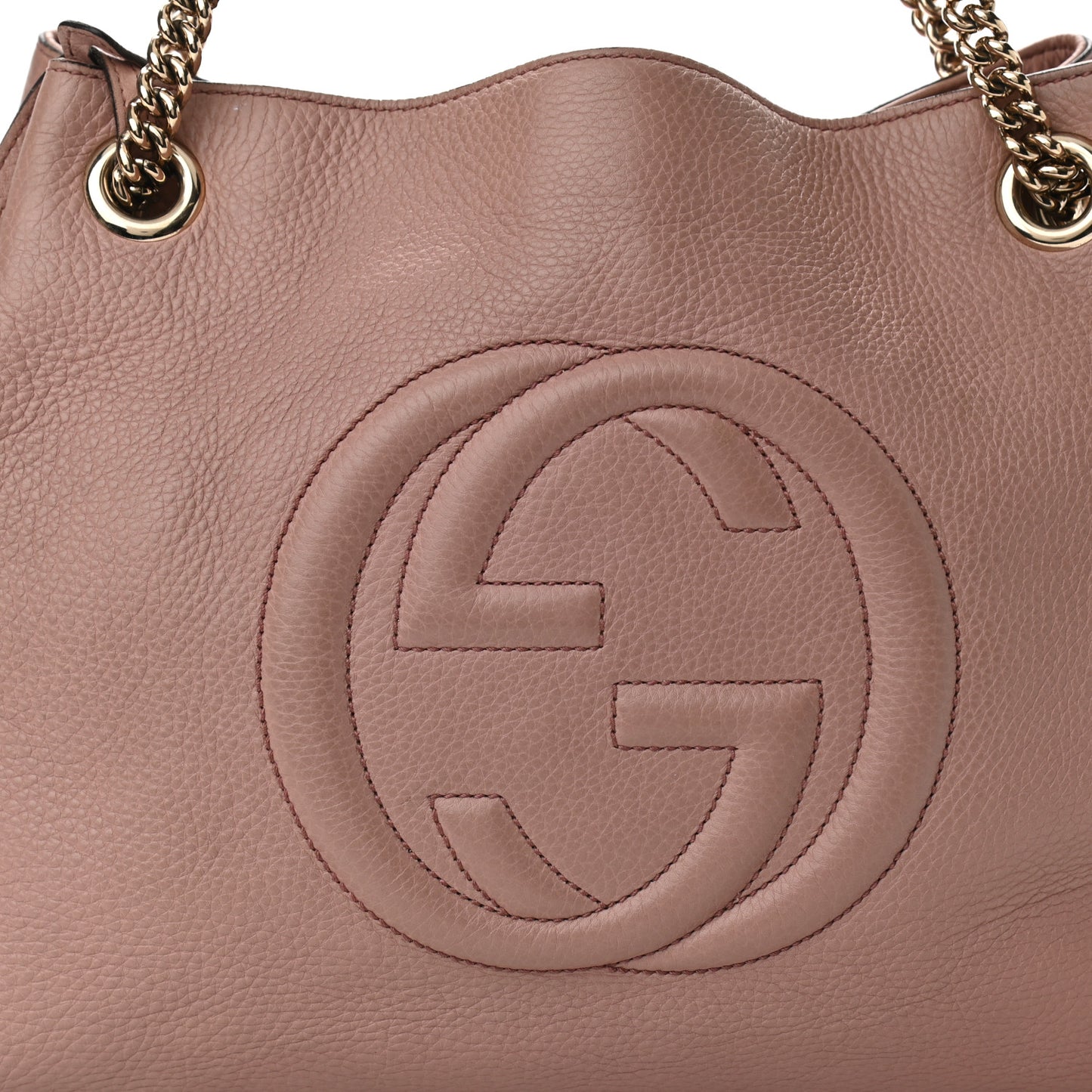 Pebbled Calfskin Medium Soho Chain Shoulder Bag Dark Cipria