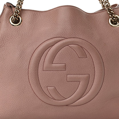Gucci Pebbled Calfskin Medium Soho Chain Shoulder Bag Dark Cipria 7 of 12
