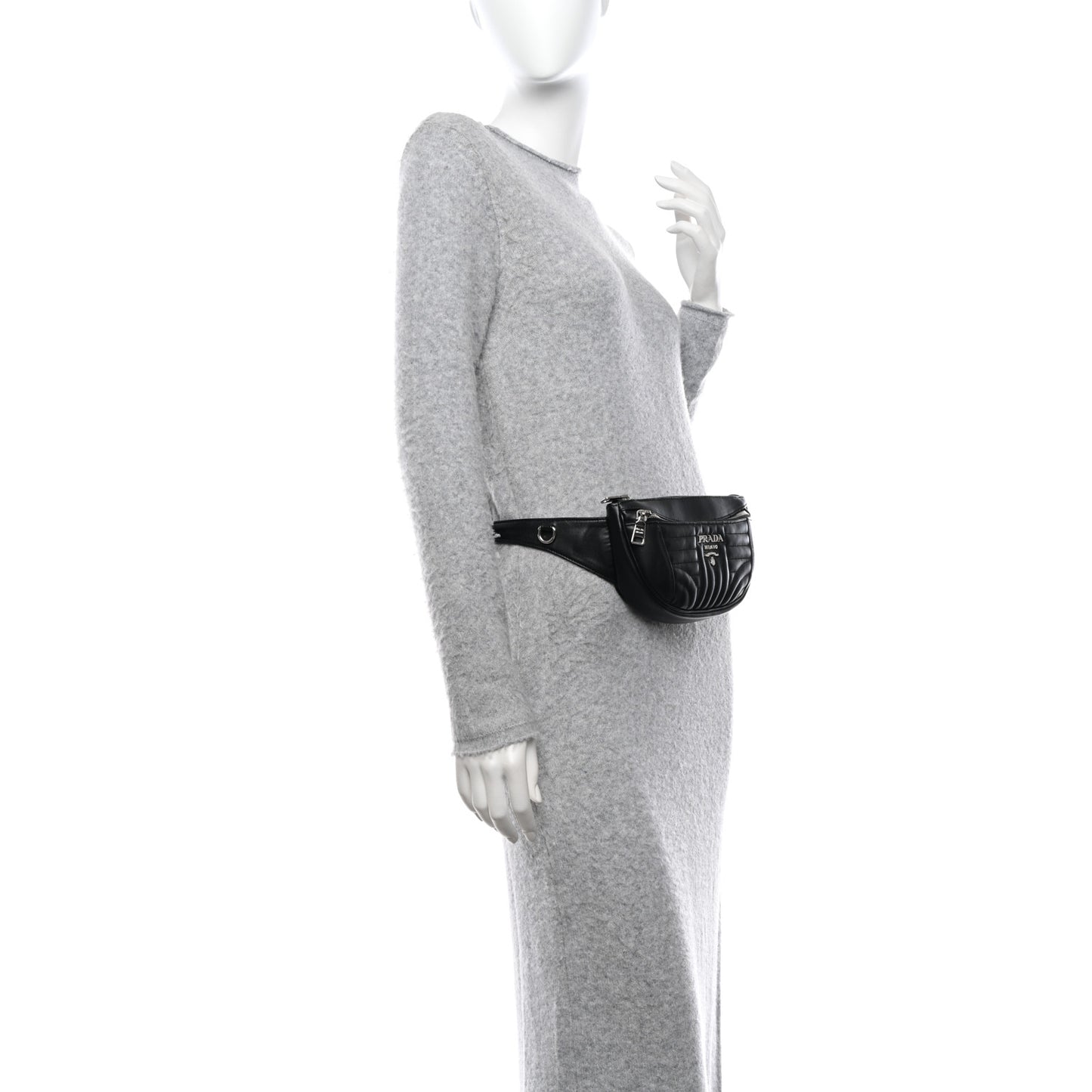 Soft Calfskin Impunture Diagramme Belt Bag Black