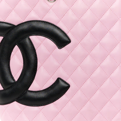 Chanel Calfskin Quilted Large Cambon Tote Pink Black 8 of 10