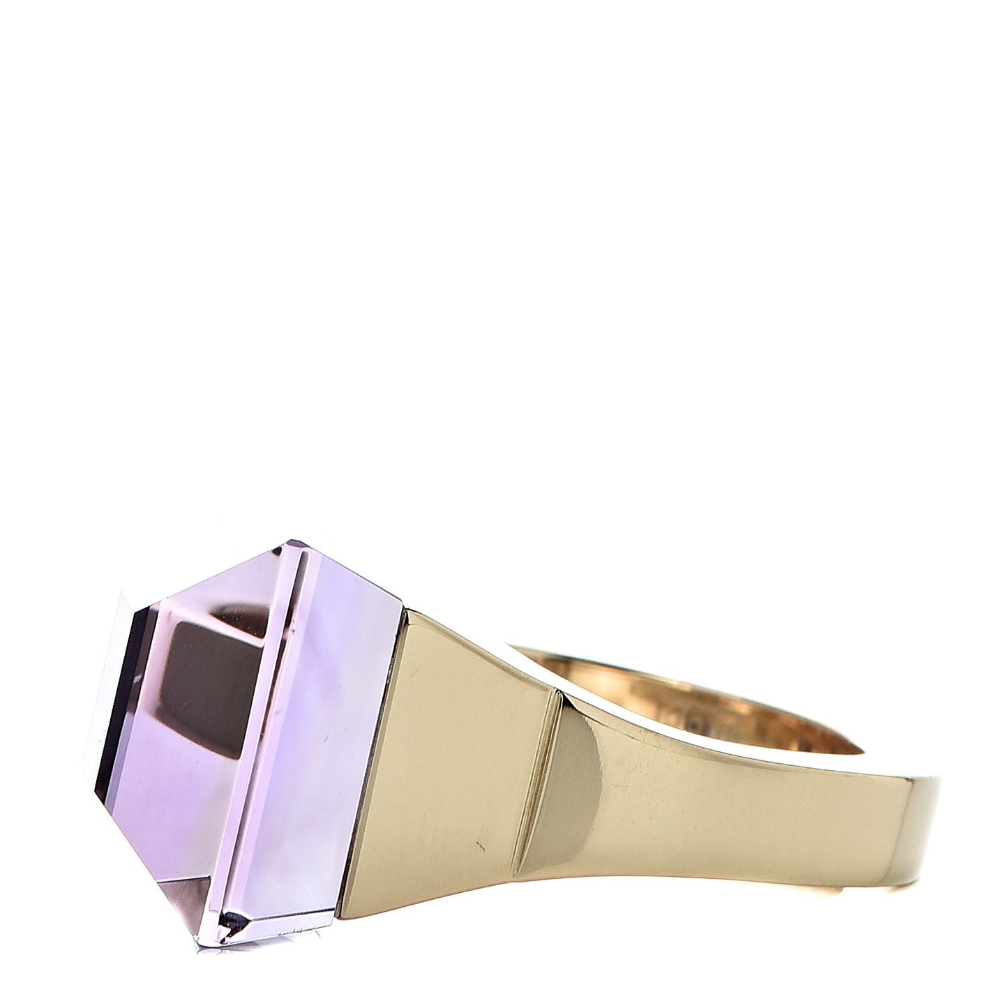 18K Yellow Gold Amethyst Chiodo Ring 49 4.75