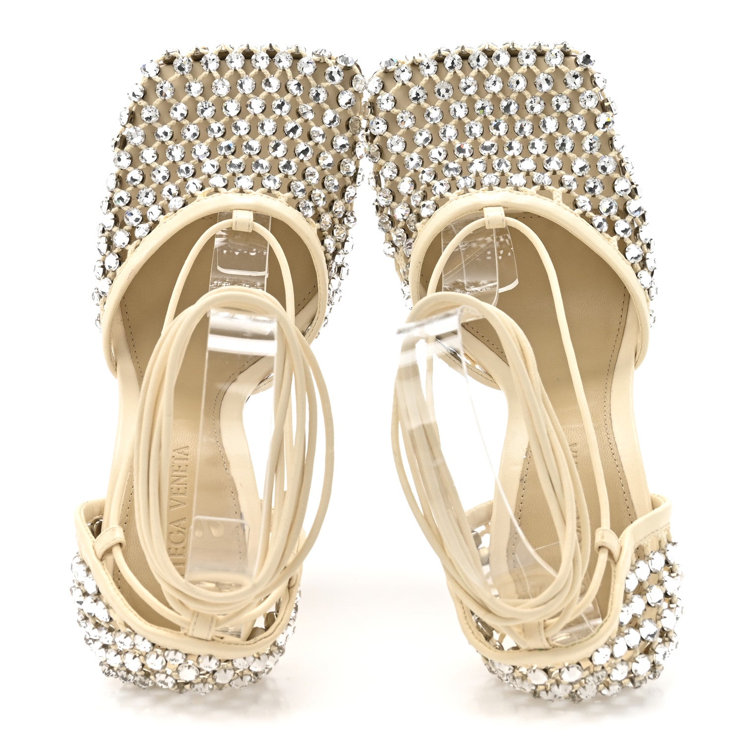 Bottega Veneta Mesh Nappa Crystal Embellished Sparkle Stretch