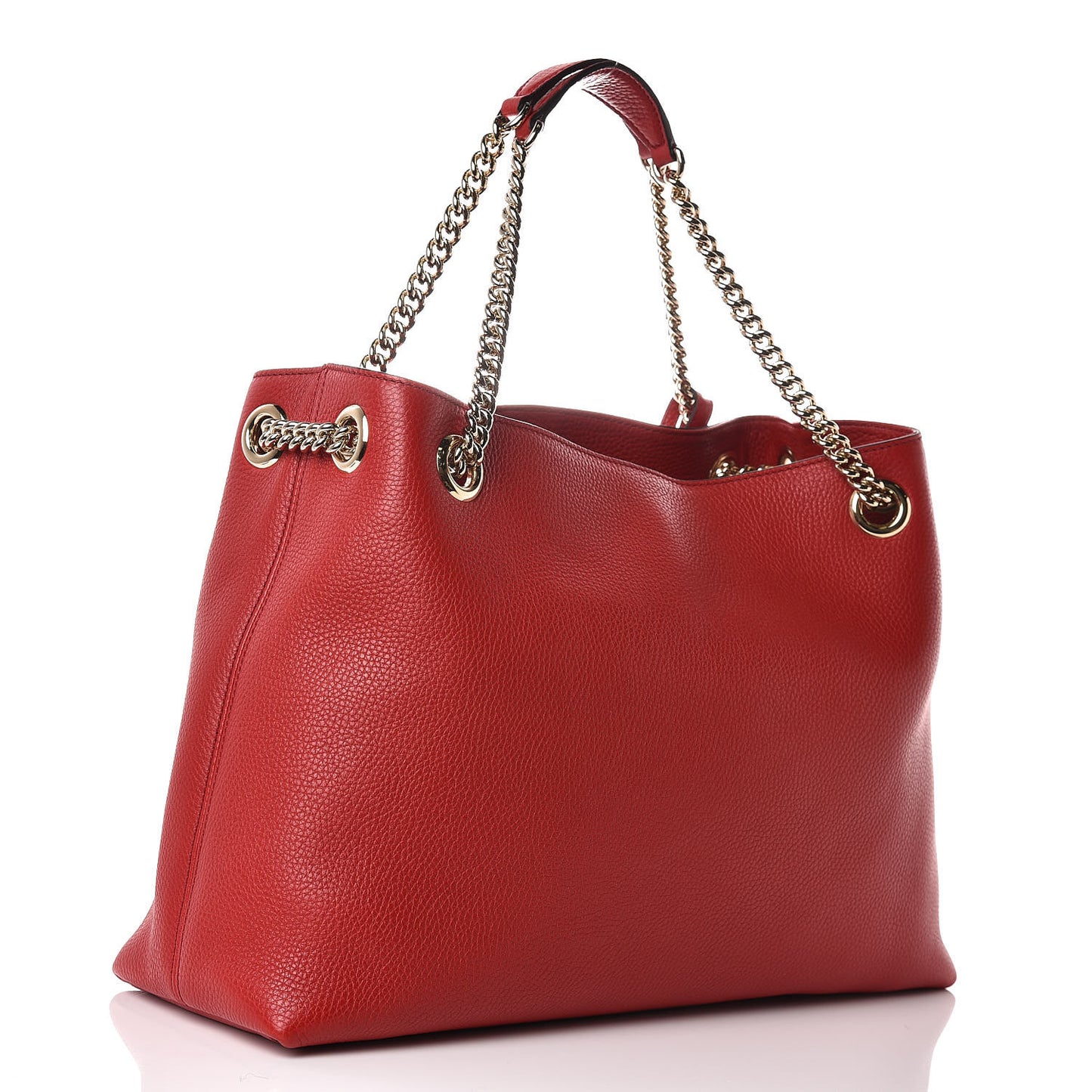 Cellarius Calfskin Medium Soho Chain Shoulder Bag Vibrant Red