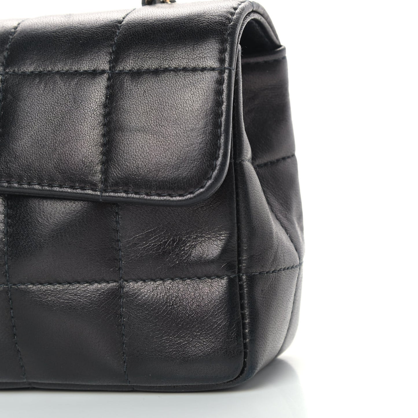 Lambskin Quilted Mini Chocolate Bar Flap Black